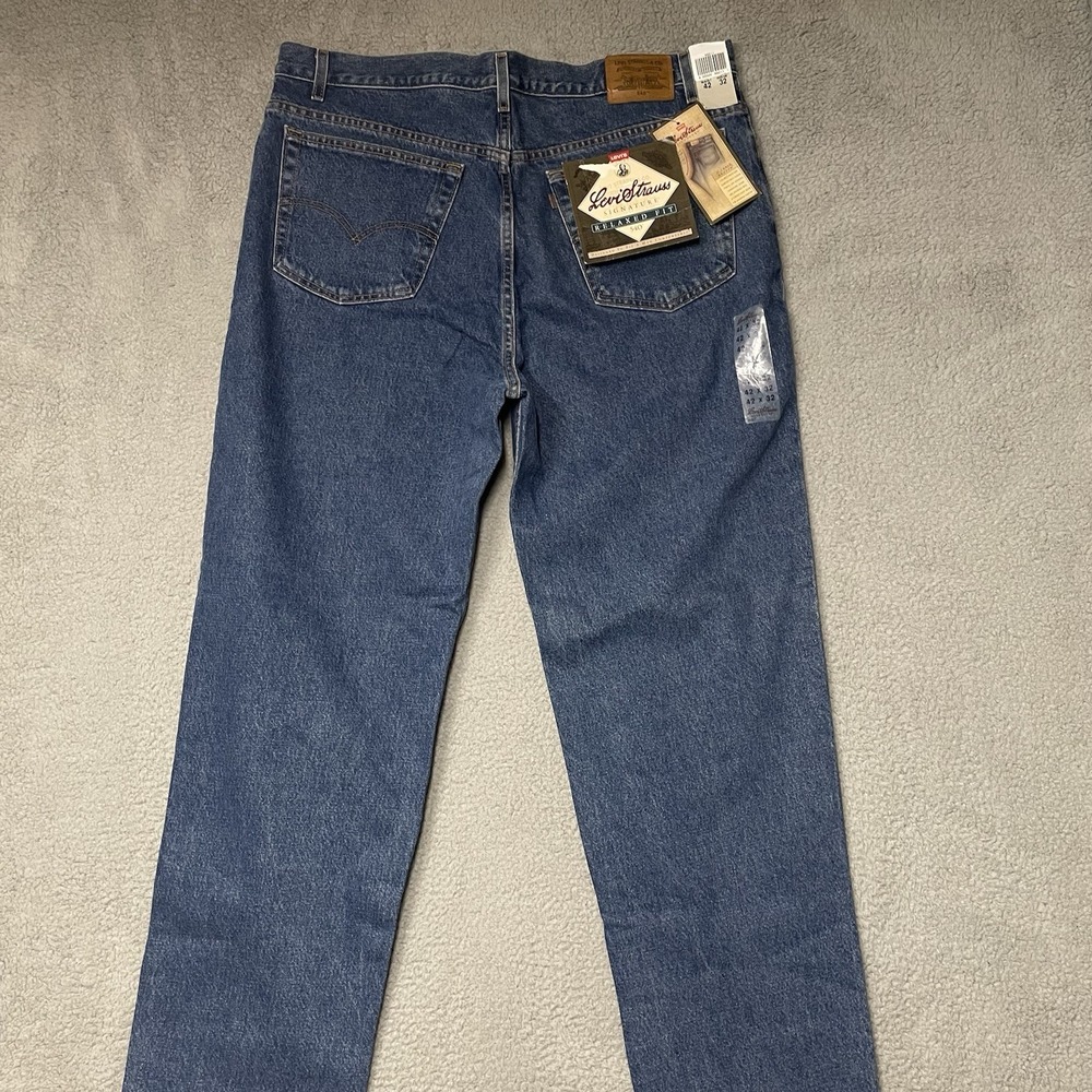 Vintage Levi's 540 Relaxed Fit Blue Jeans Men 42x32 Brown Tab 90s DEADSTOCK NWT